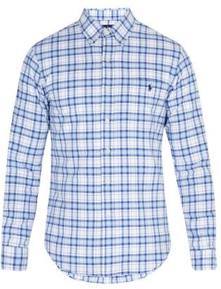 Polo Ralph Lauren Oxford Checked Cotton Pique Shirt - Mens - Blue White