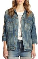 Thumbnail for your product : R 13 Oversized Distressed Denim Jacket