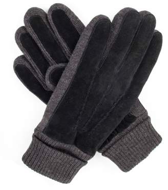 Dents Men`S Casual Suede Gloves Knitted Cuff
