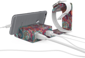 Posh Tech Dual 2-in-1 Charging Stand for Apple Watch and Smartphones - Paisley