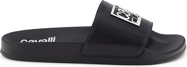 Cavalli Class by Roberto Cavalli Logo Leather Slides - ShopStyle Flip Flop  Sandals