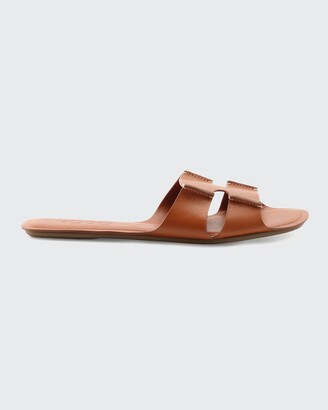 Rodo Leather Flat Slide Sandals - ShopStyle