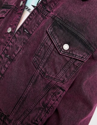 ASOS Asos Denim Jacket with Acid Wash in Purple for Men