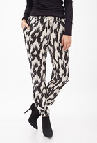 Thumbnail for your product : Forever 21 Contemporary Feather Print Drawstring Joggers