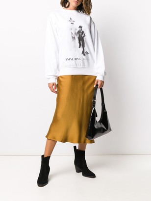 Anine Bing High-Waisted Silk Skirt