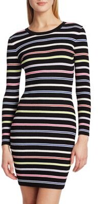 Milly Multi-Stripe Knit Bodycon Dress