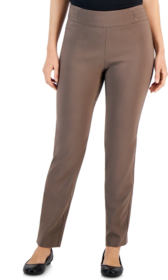 JM Collection Petite Tummy Control Pull-On Pants, Created for Macy's -  ShopStyle