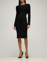Thumbnail for your product : AZ Factory Rib Knit Midi Dress W/ Shoulder Wrap
