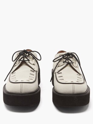 Marni Johnny Studded Suede Creeper Shoes - White - ShopStyle Platforms