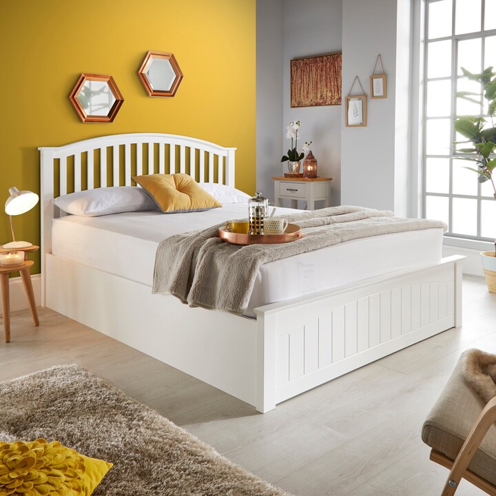 Dunelm Grayson White Wooden Ottoman Bed White ShopStyle