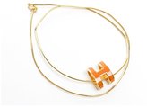 Thumbnail for your product : Hermes Pre-Owned Orange Enamel Gold H Pop Necklace