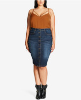 Thumbnail for your product : City Chic Trendy Plus Size Denim Pencil Skirt