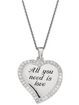 Thumbnail for your product : Macy's Diamond Lyric Heart Pendant Necklace in Sterling Silver (1/10 ct. t.w.)