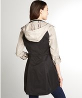 Thumbnail for your product : Laundry by Shelli Segal Black And Tan Cotton Blend Hi-Low Hem Hooded Parka
