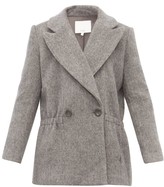Thumbnail for your product : Tibi Double-breasted Brushed Wool-blend Jacket - Grey