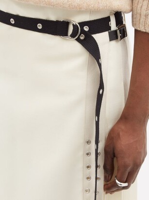 LA FETICHE Gertrude Belted Cotton-twill Skirt - Cream Multi