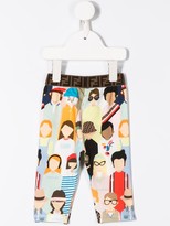 Thumbnail for your product : Fendi Kids Fendi Friends print trousers