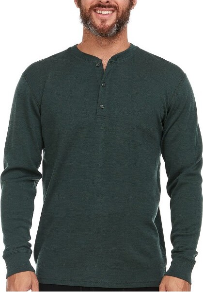 Minus33 Merino Wool Minus33MerinoWoolMidweight-Men'sLongSleeveHenley100%MerinoWoolForestGreenXXL