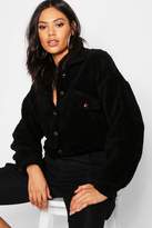 Thumbnail for your product : boohoo Cropped Teddy Faux Fur Trucker Jacket