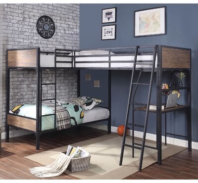 gautreau twin triple bunk bed with trundle