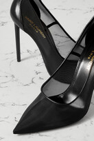 Thumbnail for your product : Saint Laurent Anja Mesh And Leather Pumps - Black