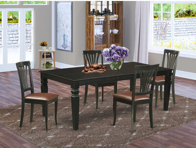 Darby Home Co Apfel 5 - Piece Butterfly Leaf Rubberwood Solid Wood Dining Set