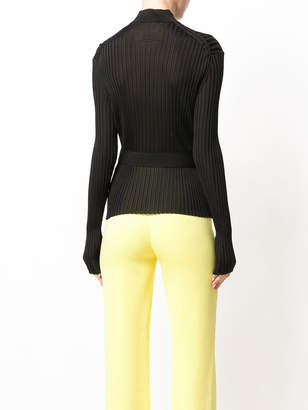 Emilio Pucci belted ribbed-knit cardigan