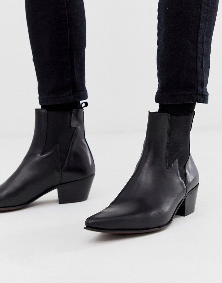 asos black leather chelsea boots