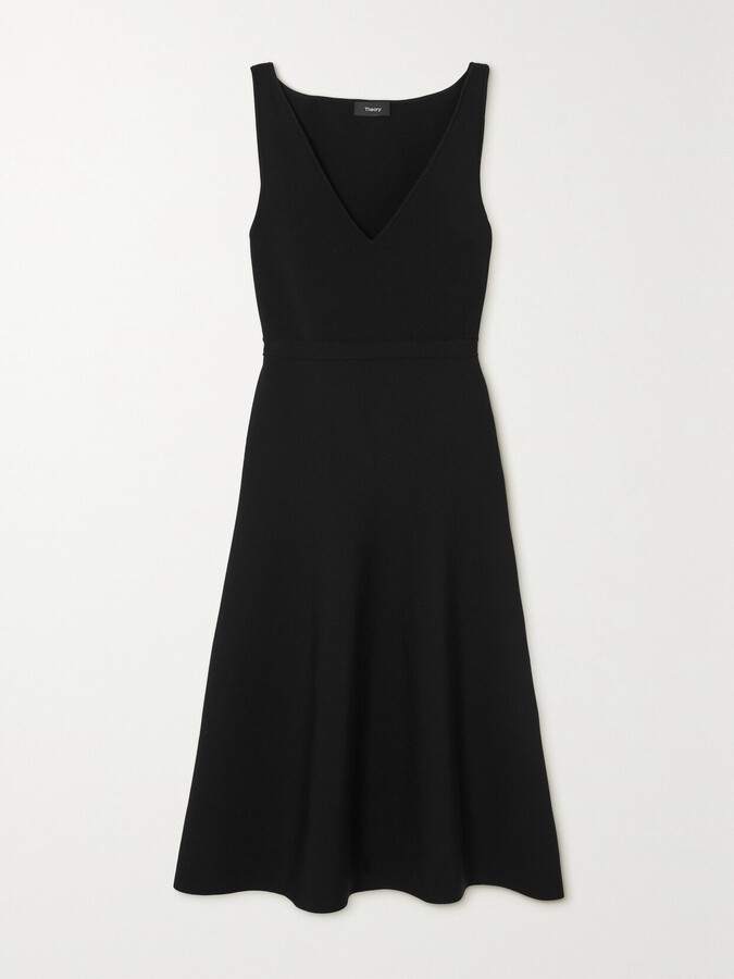 Theory Stretch-crepe Midi Dress - Black