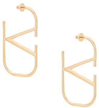 Valentino Garavani VLogo Earrings in Metallic Gold - ShopStyle