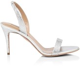 Thumbnail for your product : Aquazzura So Nude Crystal-Embellished Metallic Leather Slingback Sandals