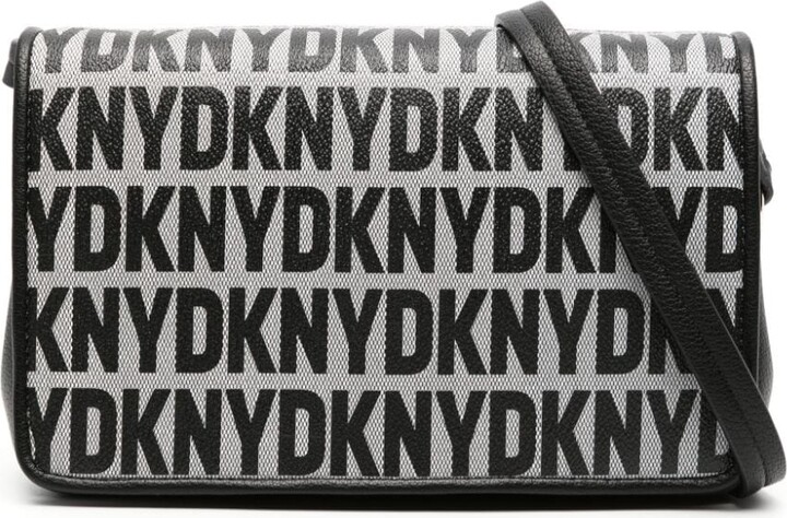 DKNY Logo-Plaque Leather Crossbody Bag - ShopStyle