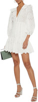 Thumbnail for your product : Zimmermann Honour Button-detailed Broderie Anglaise Cotton Mini Dress