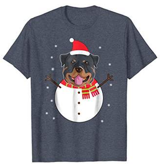 Rottweiler T-Shirt Funny Snowman Christmas Gift Shirt