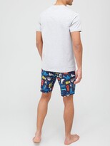Thumbnail for your product : Very Man Fathers Day I Created A Monster Shorts Pj Set - Grey/White
