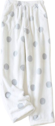 YCYU Women's Plush Fuzzy Pajama Pants Fleece Pajama Bottoms Plus