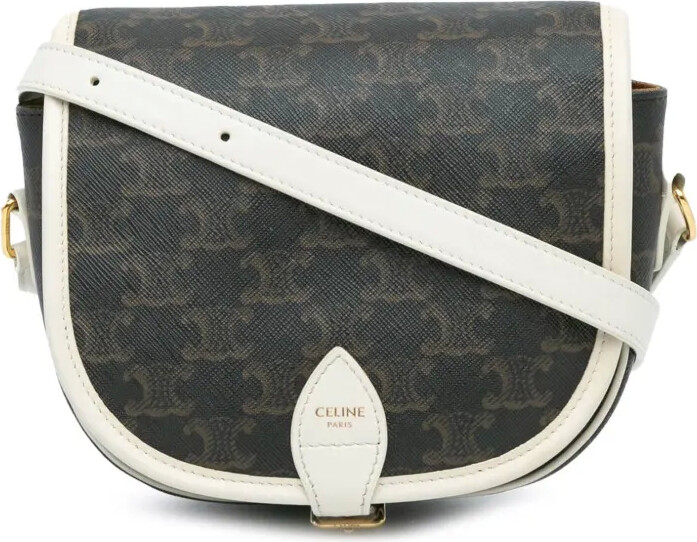 Céline Pre-Owned 2020 Medium Triomphe Coated Canvas Folco crossbody bag