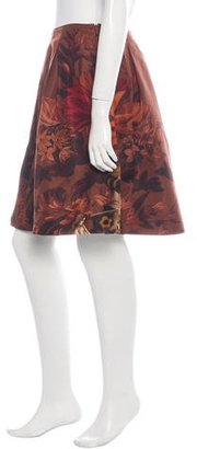 Miu Miu Silk Floral Print Skirt