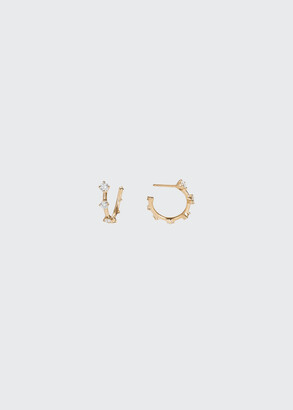 Fernando Jorge Sequence Small Hoop Earrings in 18K Gold with Diamonds