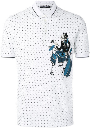 Dolce & Gabbana drummer patch polo shirt - men - Cotton - 46