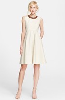 Thumbnail for your product : Kate Spade Leather Accent Fit & Flare Dress