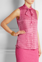 Thumbnail for your product : Moschino Boutique Croc-print silk-crepe blouse