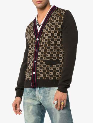 Gucci Square G cardigan with tiger