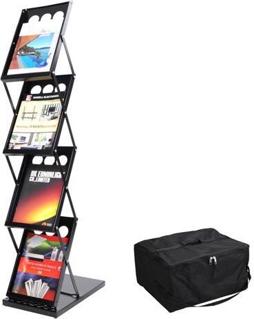 Yescom USA, Inc. 4 Pocket Foldable Magazine Brochure Rack Book Literature Holder Display Stand
