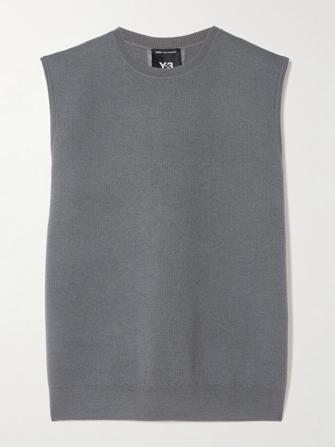 adidas Originals - + Y-3 Frayed Wool Vest - Gray