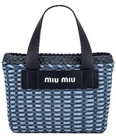Thumbnail for your product : Miu Miu Woven Denim Tote in Blue