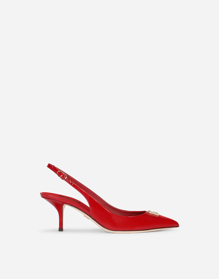 Red Patent Leather Slingback Pumps | Shop the world's largest collection of  fashion | ShopStyle