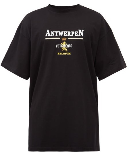 Vetements Antwerpen-print Cotton-jersey T-shirt - Black - ShopStyle