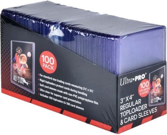 Ultra Pro Clear Regular Toploaders and Soft Sleeves Bundle 100ct