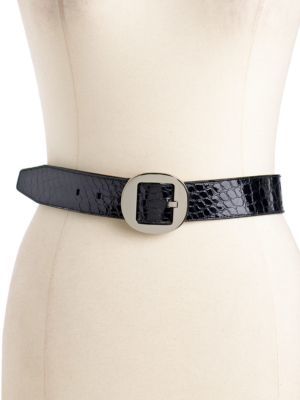 Calvin Klein Patent Leather Snakeskin Belt